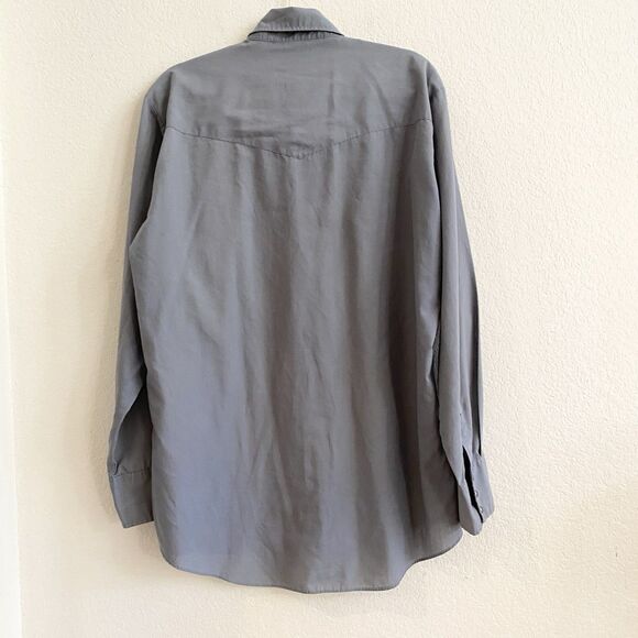Ely Plains Pearl Snap Shirt Long Sleeve Gray Size 16 1/2 34-35 * - Picture 7 of 10